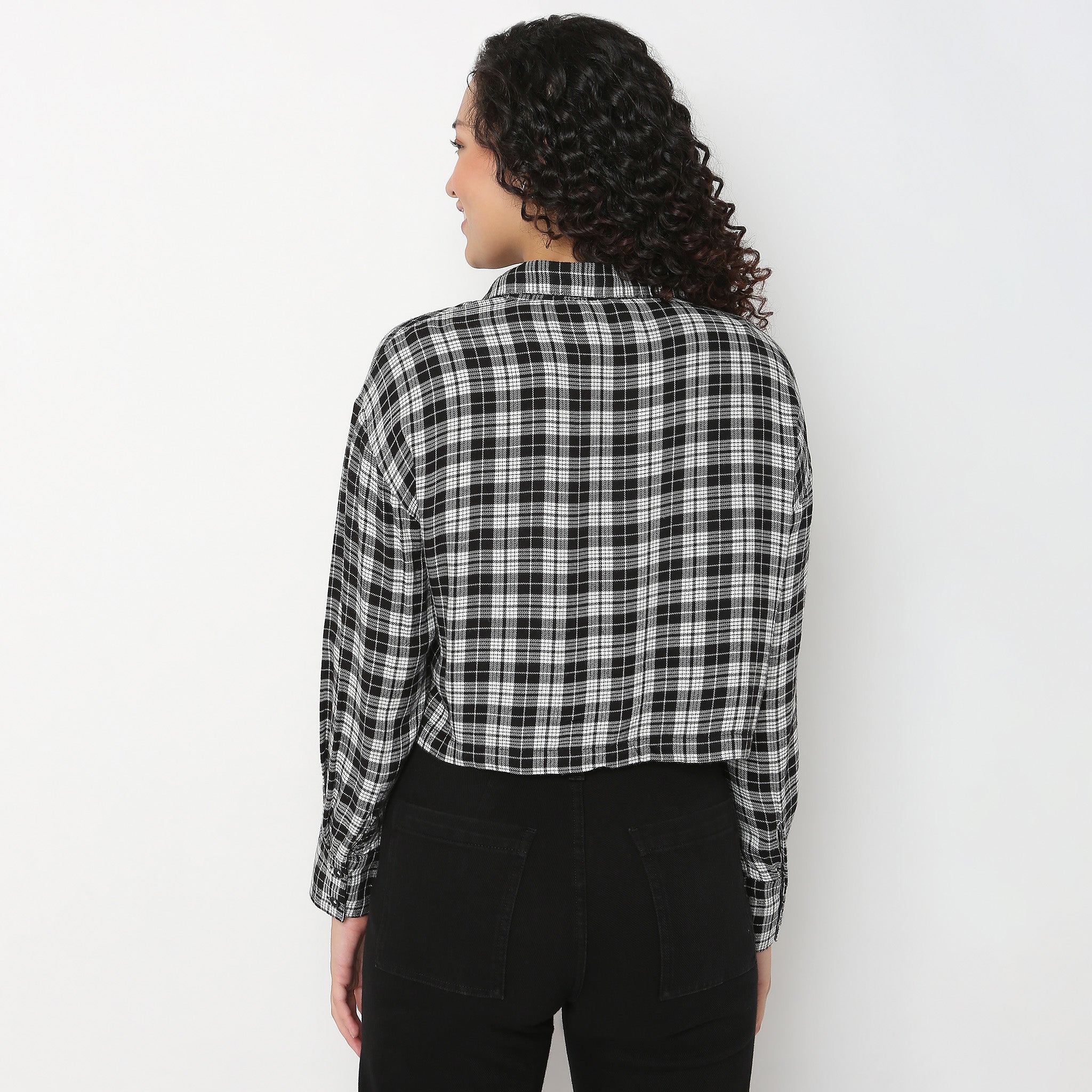 Checkered Boxy Crop Shirt – Style Union