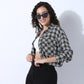 Checkered Boxy Crop Shirt