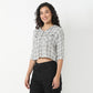 Betty Checkered Hoodie Style Cropped Shirt