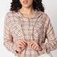 Betty Checkered Hoodie Style Cropped Shirt