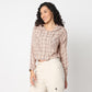 Betty Checkered Hoodie Style Cropped Shirt