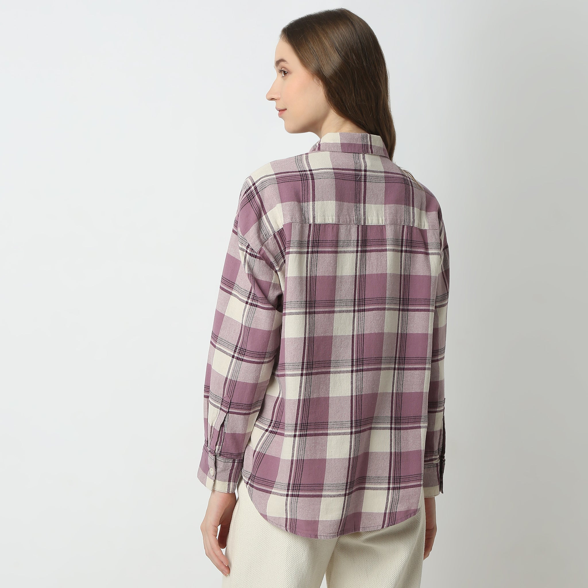 Oversize Checkered Full Sleeve Betty Longline Shirt – Style Union