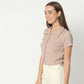Regular Fit Structured Shirt Collar Cropped Shirt