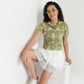 Buy Women Boxy Fit Floral Short Sleeve Shirt  - Style Union