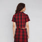 Checkered Lapel Collar Cropped Shirt
