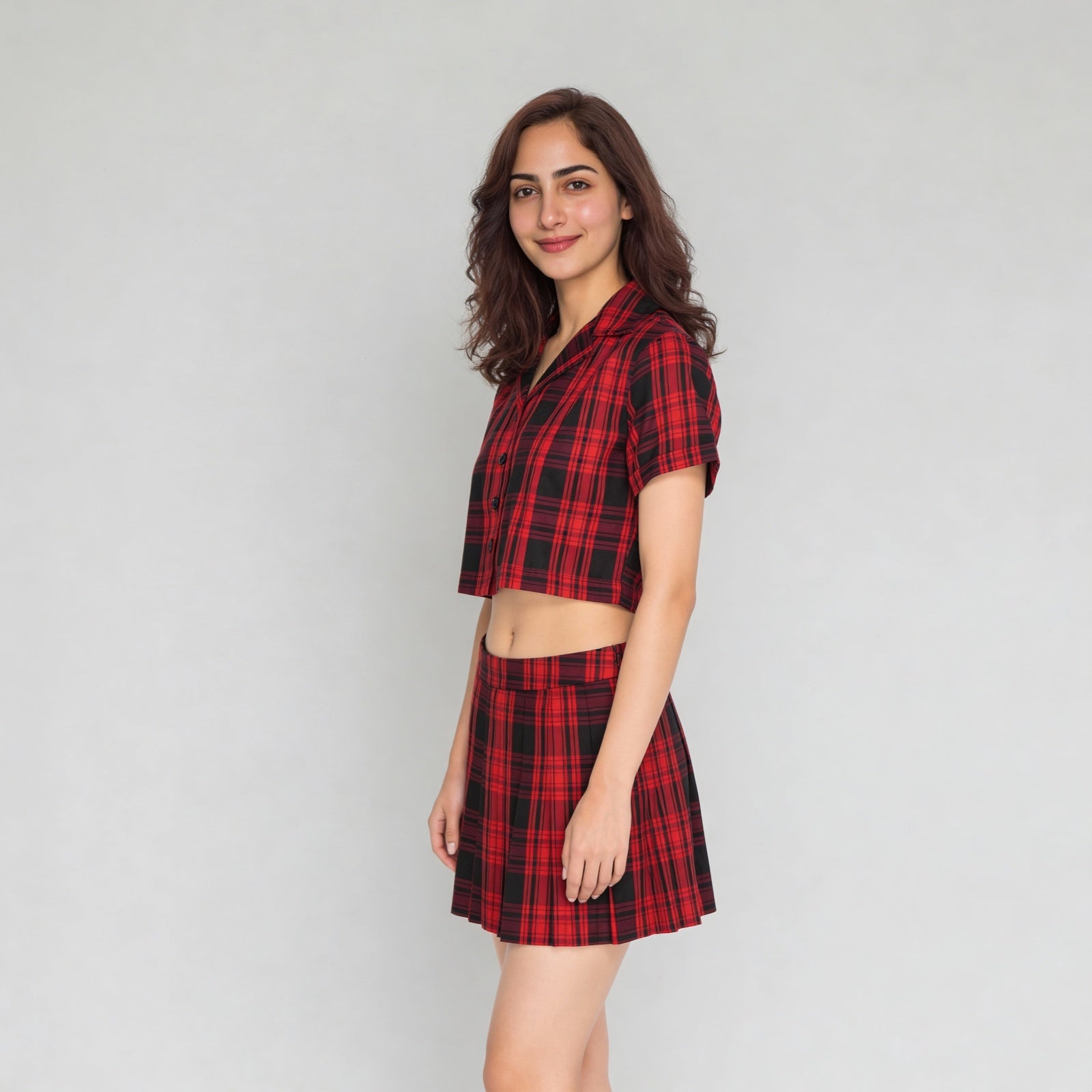 Cotton Checkered Short Sleeve Shirt