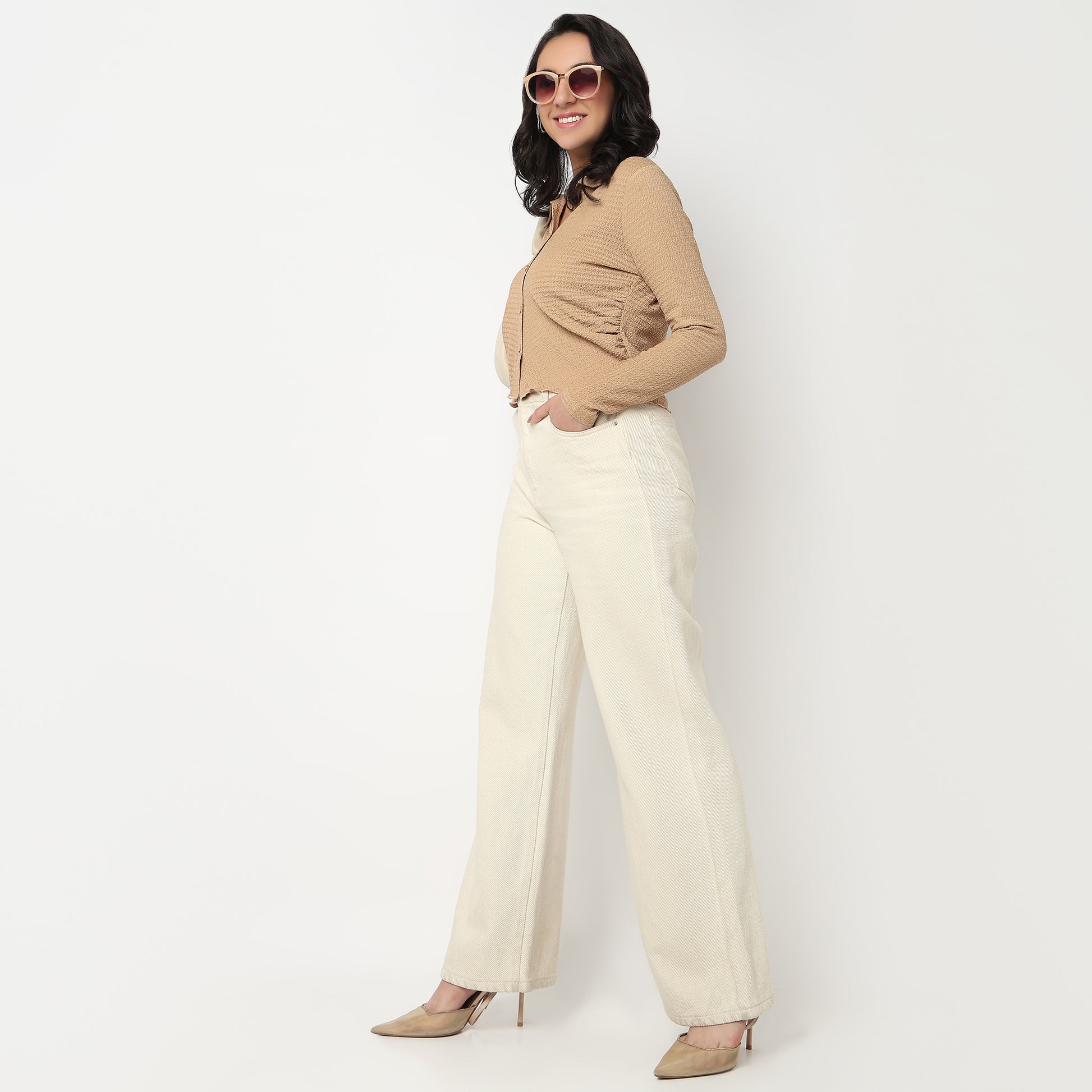 Slim Fit Structured Cropped Shirt