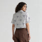 Crop Shirt With Bow Print Detail