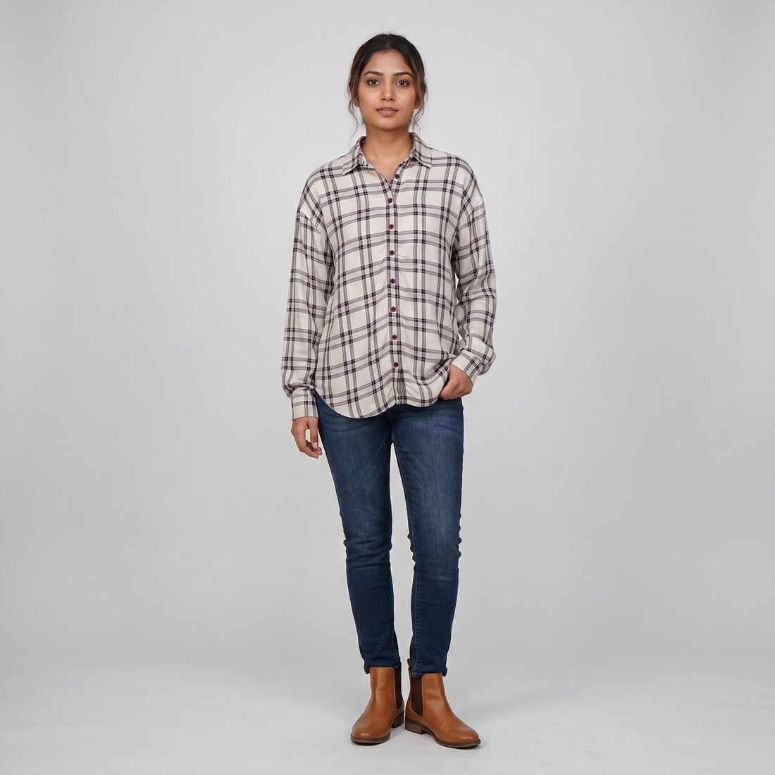 Checkered Longline Oversized Shirt