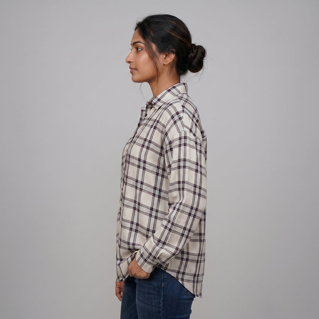 Checkered Longline Oversized Shirt