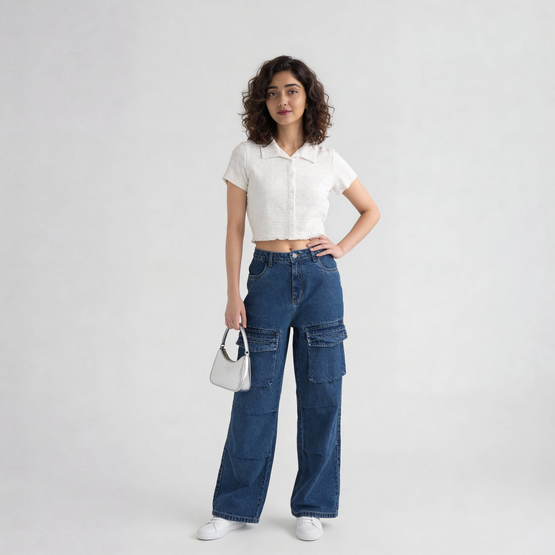 Smocked Cropped Shirt
