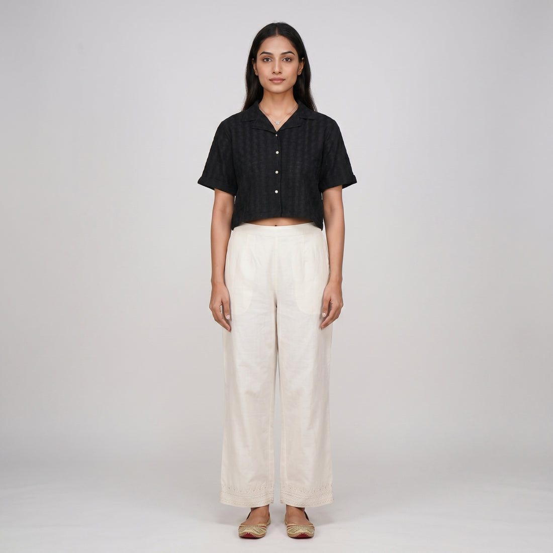 Boxy Fit Cropped Shirt