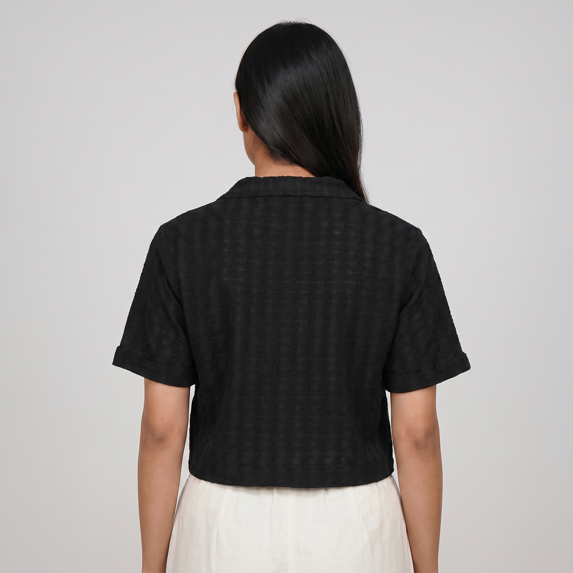 Boxy Fit Cropped Shirt