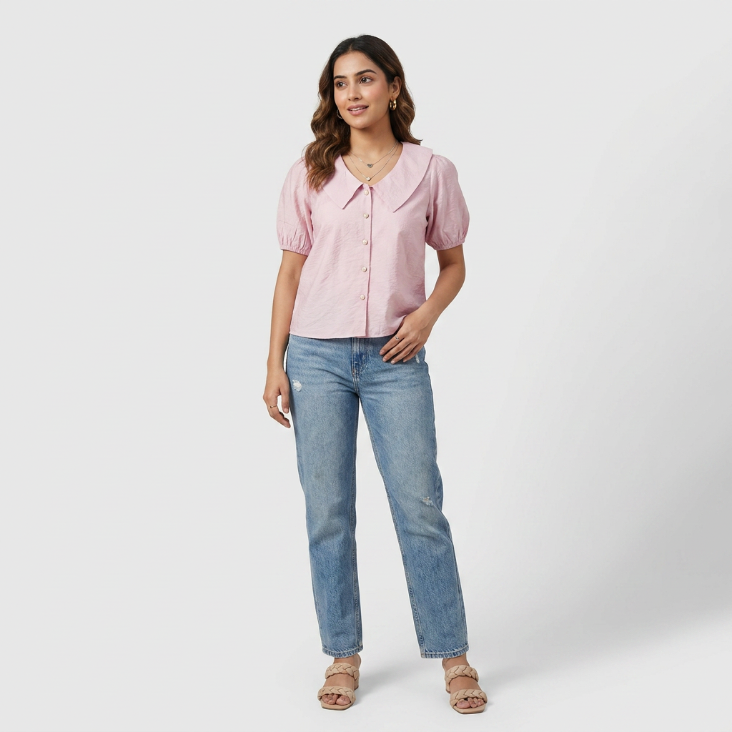 Solid Camp Collar Shirt