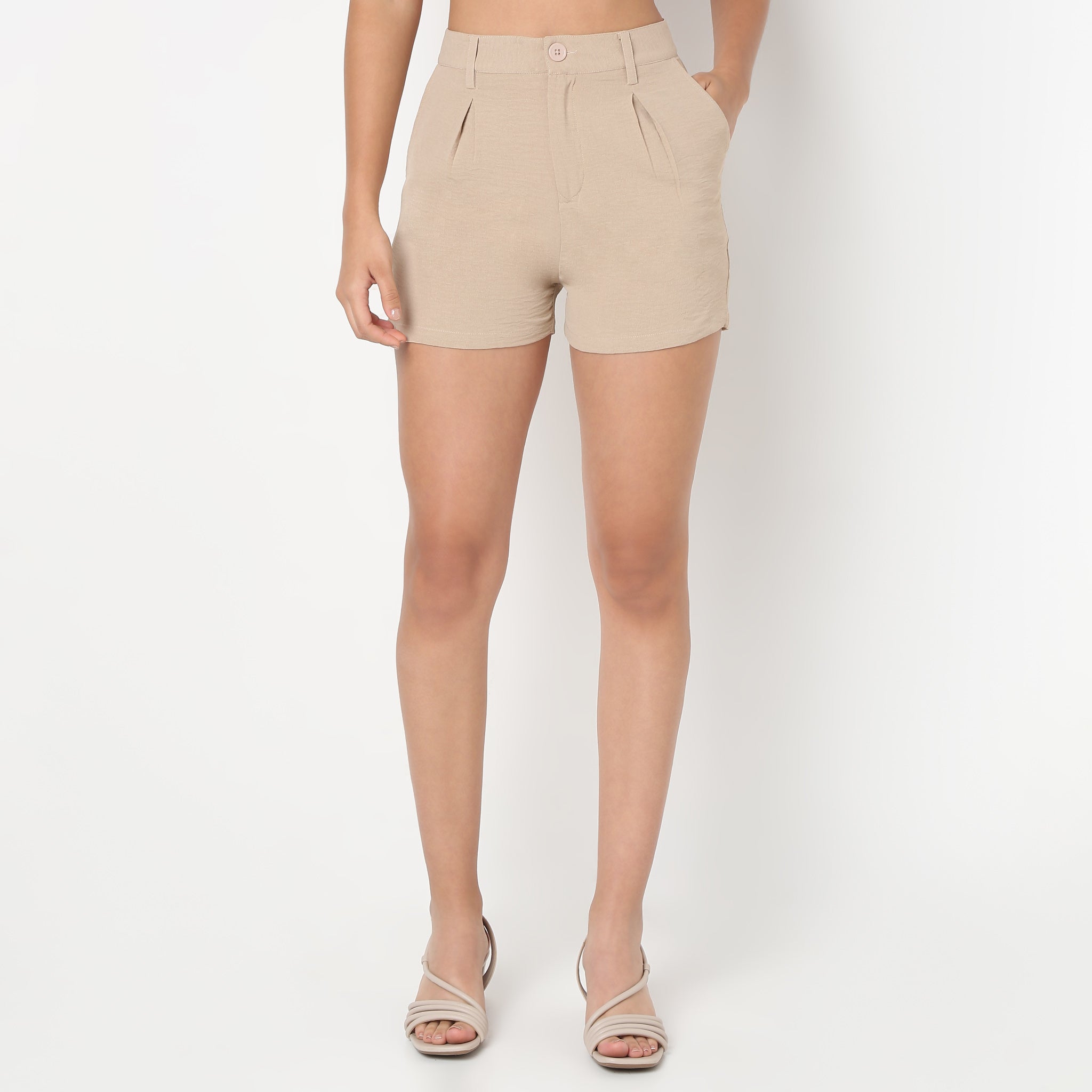 Betty Shorts with Pleated Detail At Waist