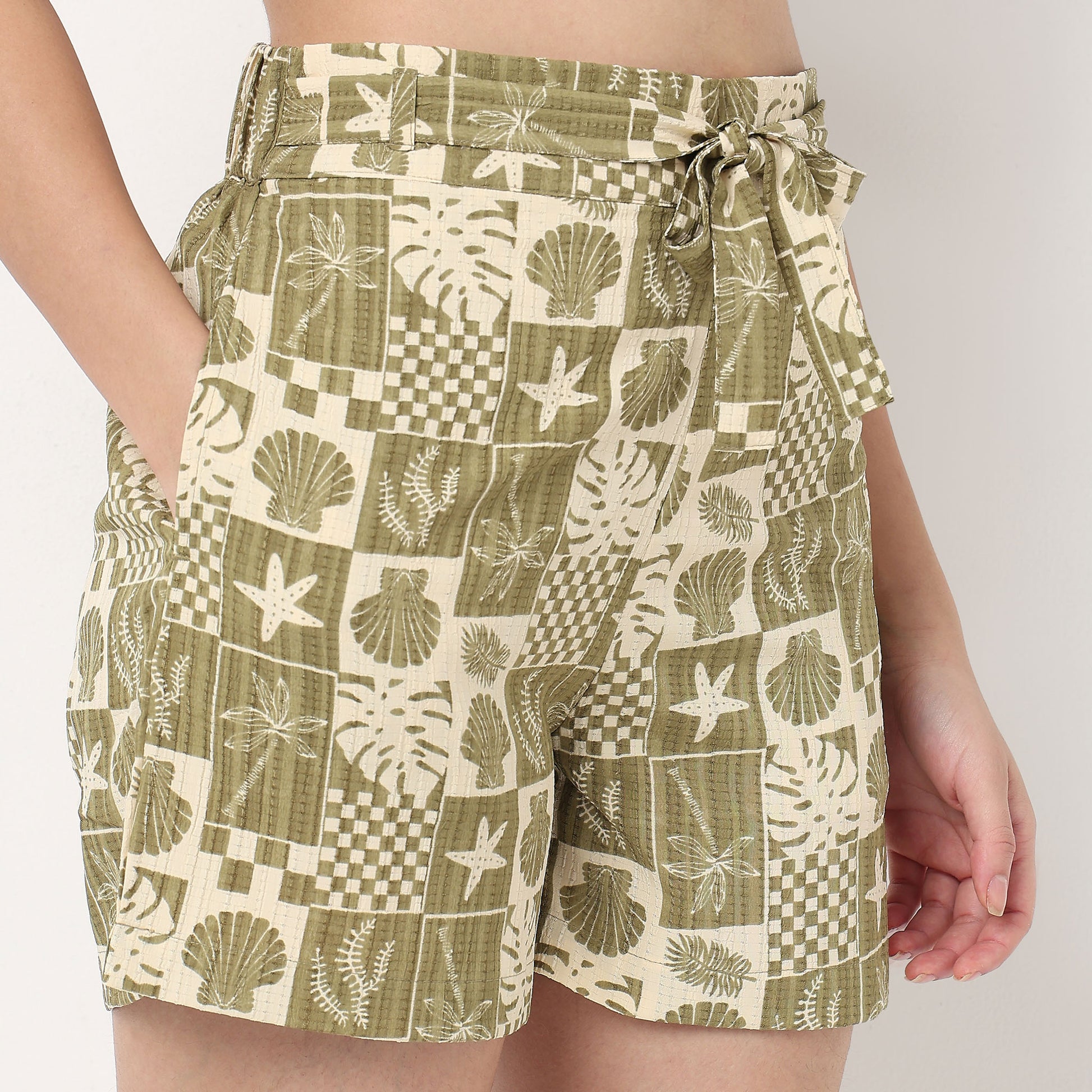 Order Now Women Tropical Relaxed Regular Fit High Rise Casual Wear Fashion Shorts by Style Union