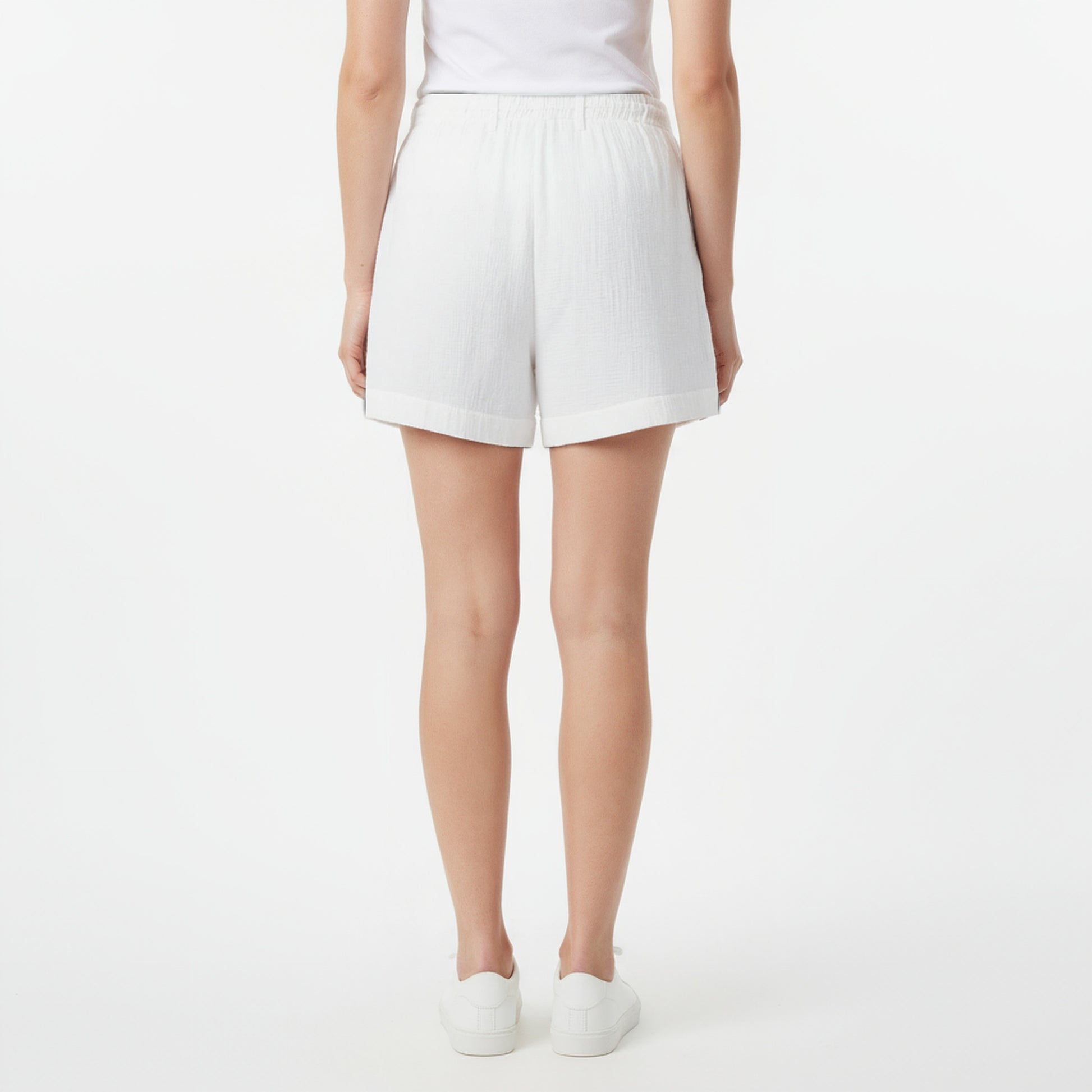 High Rise Cotton Shorts