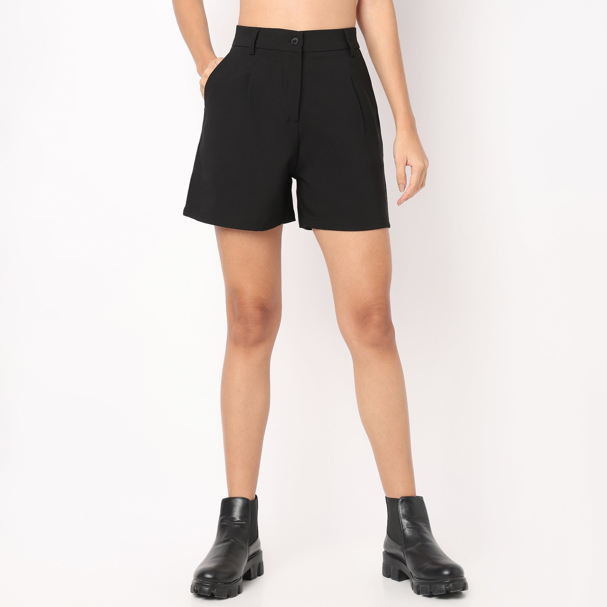 Boxy Fit High Rise Shorts