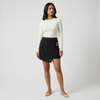 Solid Skort with Metallic Buckle at Waist