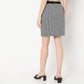 Houndstooth Checkered Above Knee Front Pockets with Button Mini Skirt
