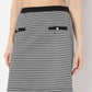 Houndstooth Checkered Above Knee Front Pockets with Button Mini Skirt
