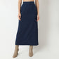 Straight Fit Solid Full Length High Rise Skirt