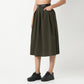 Betty Olive Midi Skirt with Belt Detailing At Waist