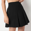 Above Knee High Rise Pleated Flared Skirt