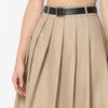 Flare Fit Pleats Calf Length High Rise Skirt