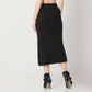 Slim Fit Solid High Rise Skirt