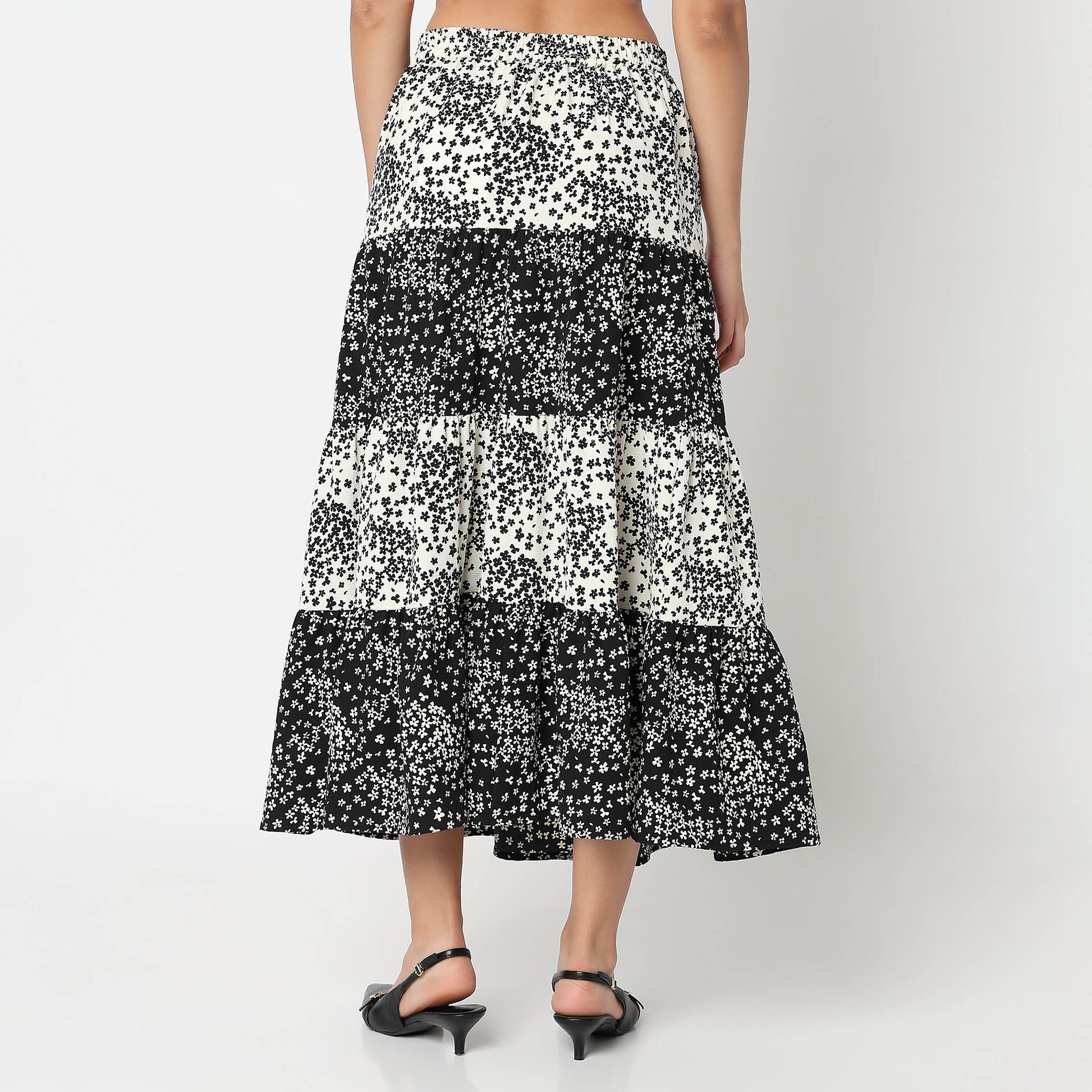 Betty Tiered Skirt with Floral All Over Print