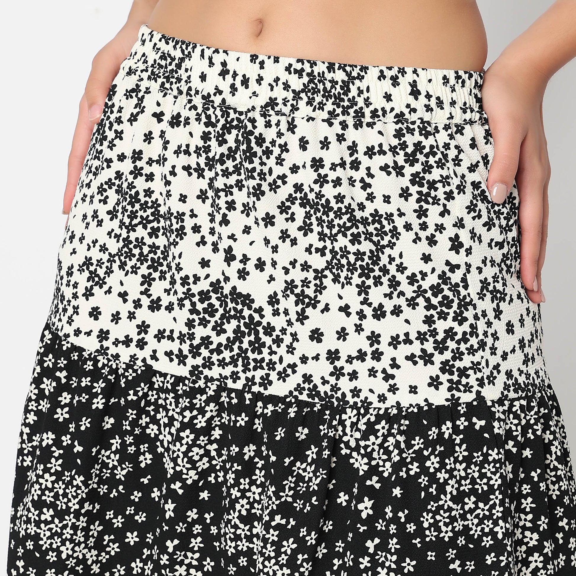 Betty Tiered Skirt with Floral All Over Print