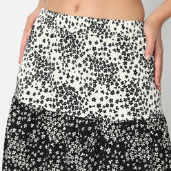 Betty Tiered Skirt with Floral All Over Print