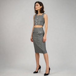 Slim Fit High Rise Printed Skirt