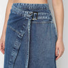Long Wrap Denim Midi Skirt