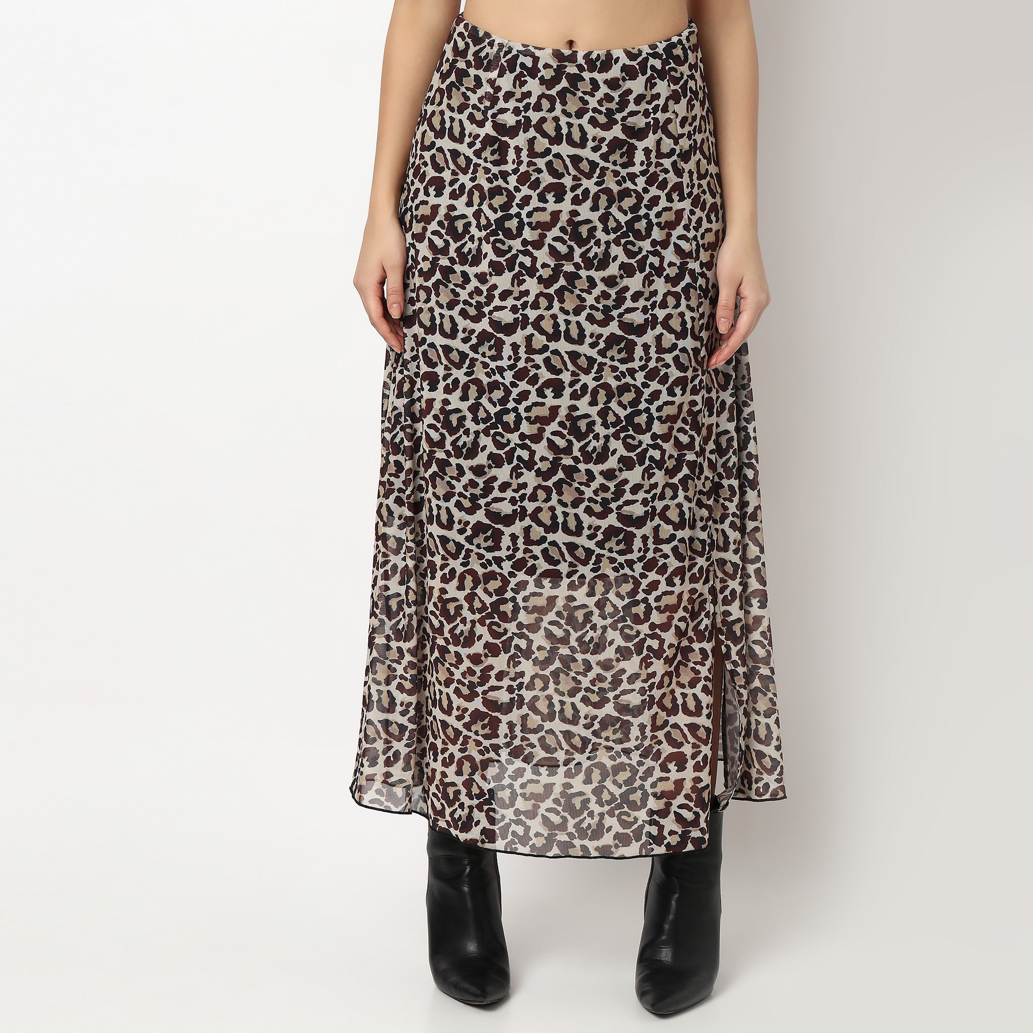 Buy Women Straight Fit Printed Ankle Length High Rise Skirt  - Style Union