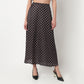 High Rise Midi Skirt With Polka Dot Print