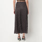 High Rise Midi Skirt With Polka Dot Print