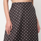 High Rise Midi Skirt With Polka Dot Print