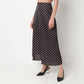 High Rise Midi Skirt With Polka Dot Print