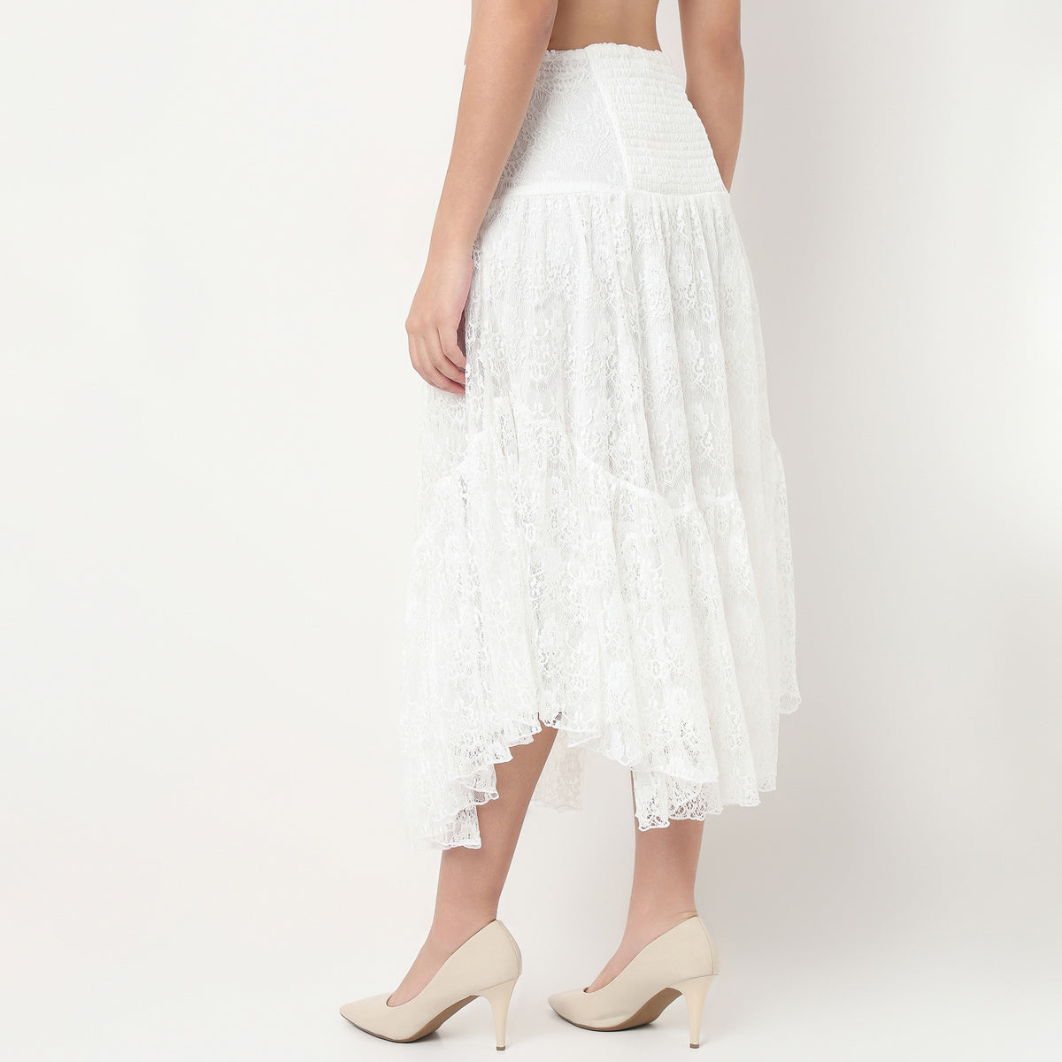 Order Now Women Lace Relaxed Flare Fit High Rise Western Wear Skirt by Style Union