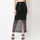 High Rise Half Lined Sequin Midi Skirt