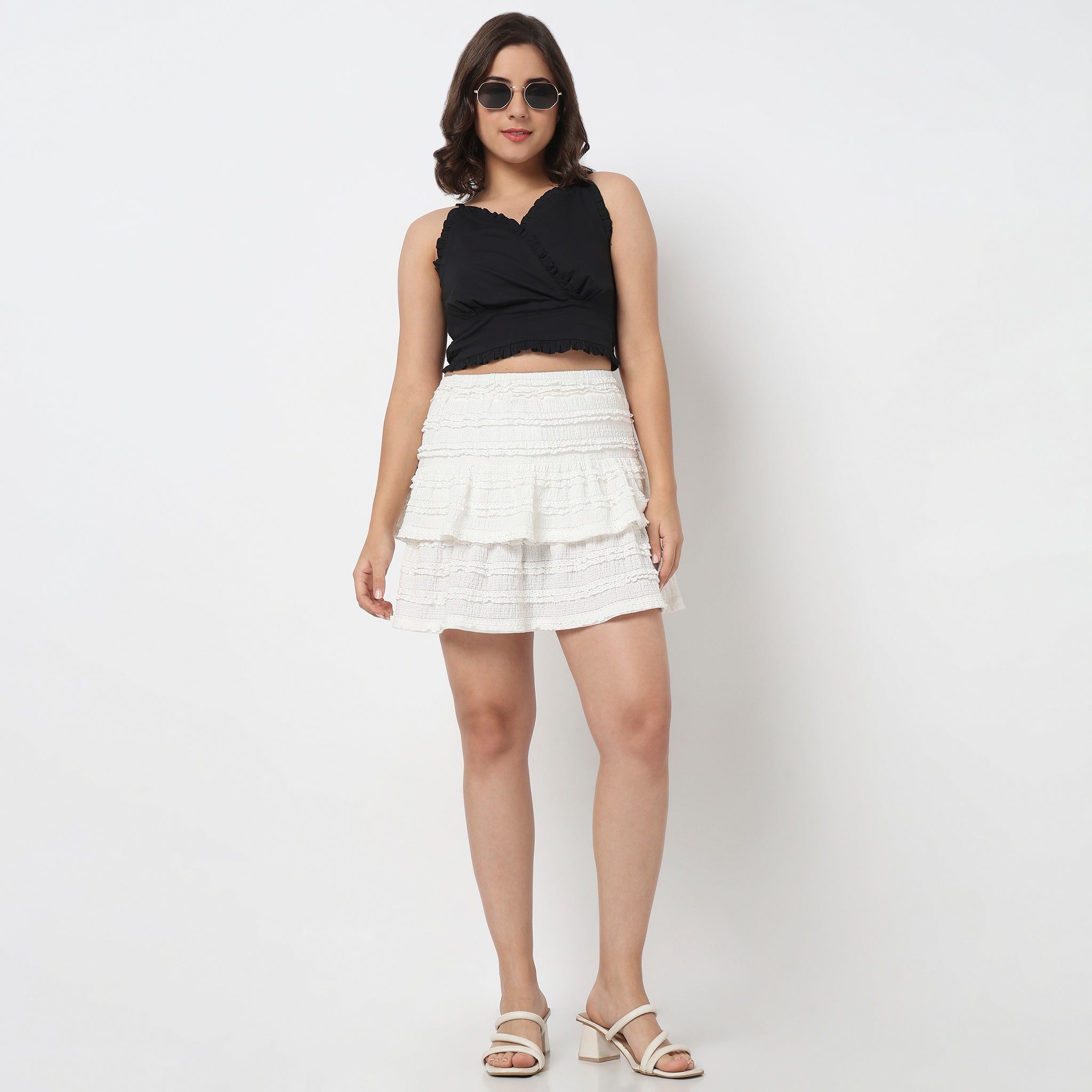 Flared High Rise Skirt