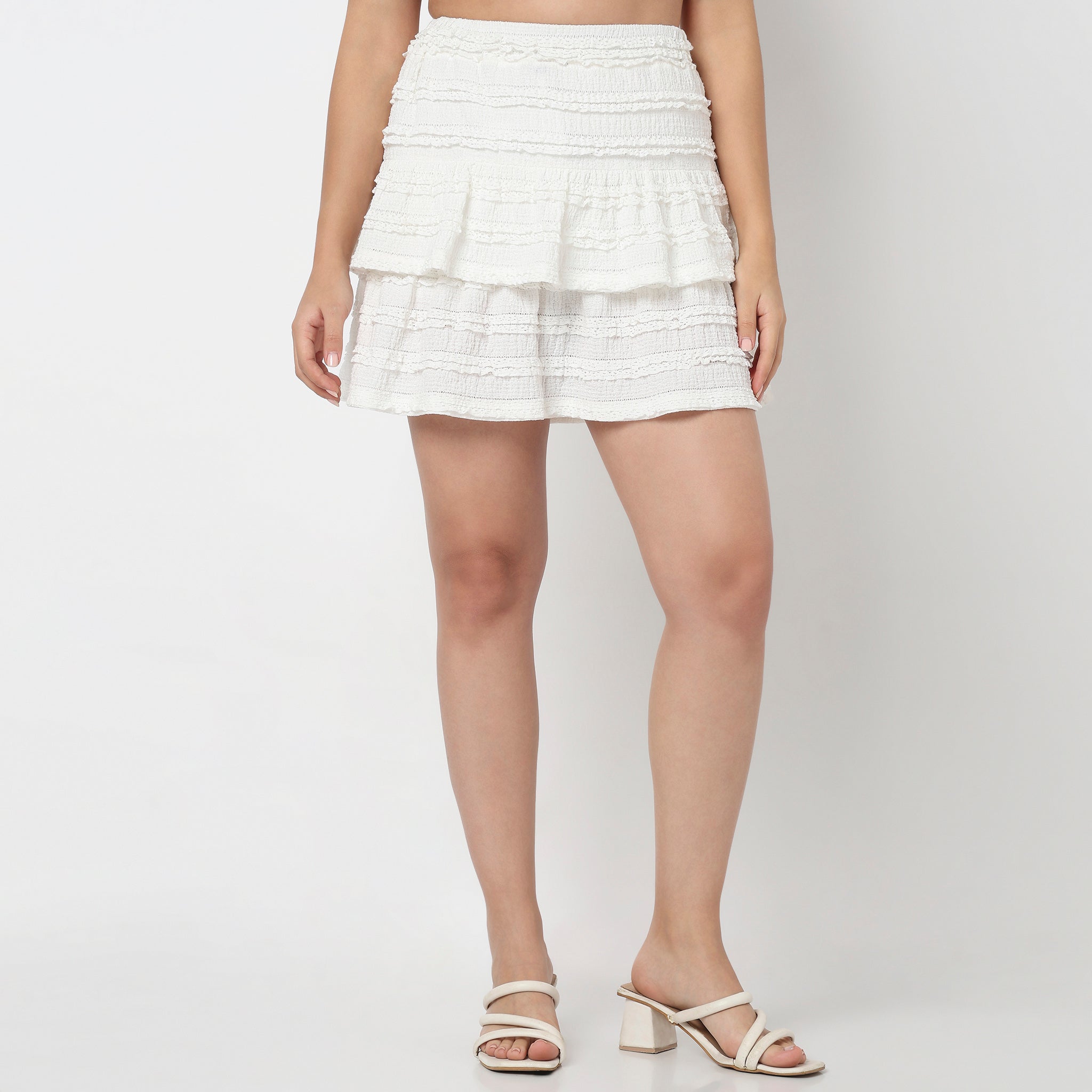 Flared High Rise Skirt