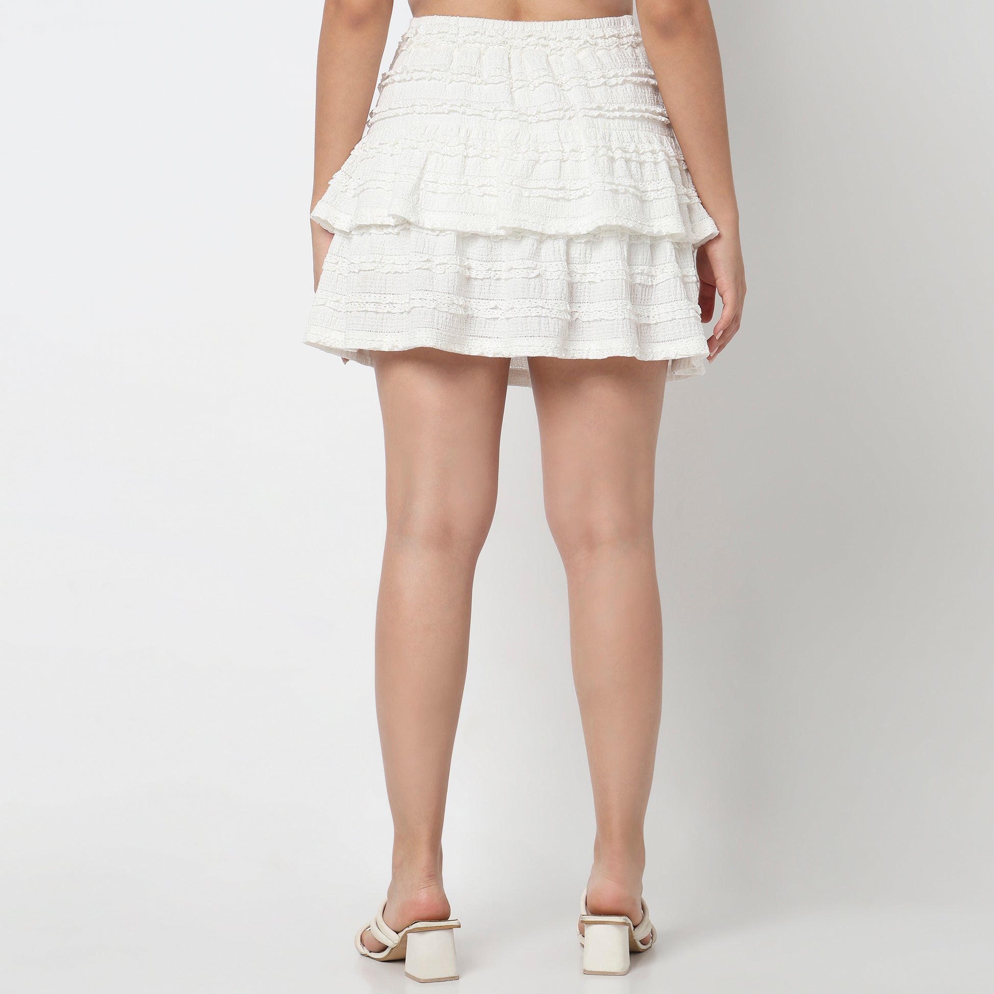 Flared High Rise Skirt