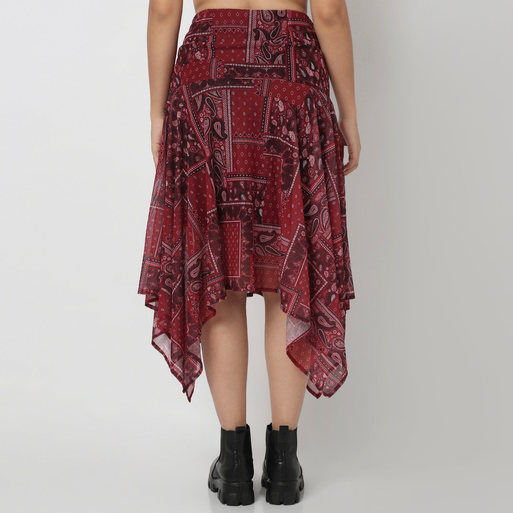 Printed Flared High Rise Skirt