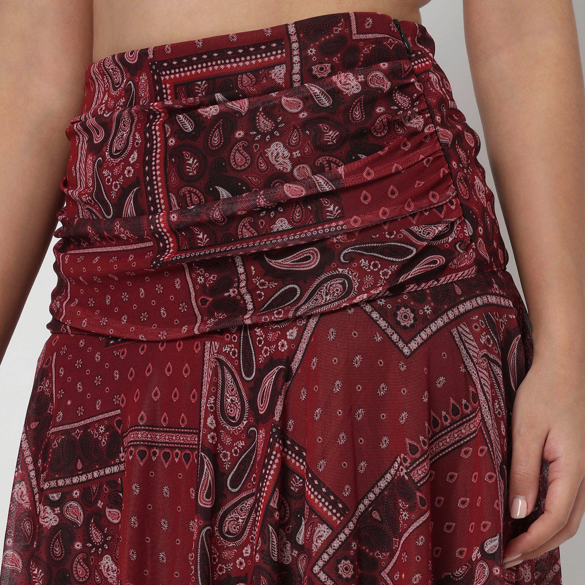 Printed Flared High Rise Skirt
