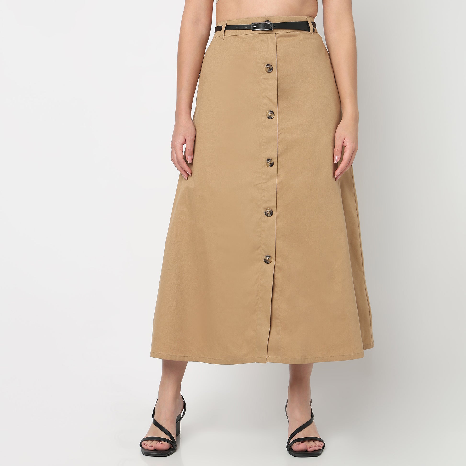 Cotton High Rise Skirt