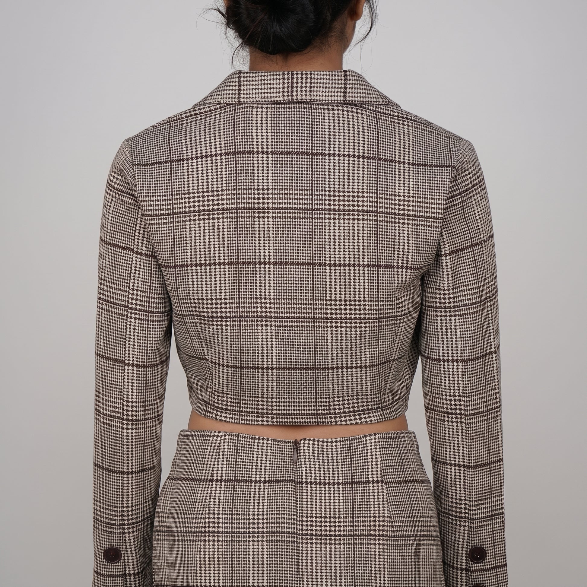 Slim Fit Checkered Skirt
