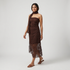 Solid Flared Mid Rise Skirt